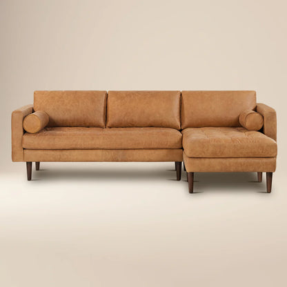 Napa 104.5" Leather Right-Facing Sectional Sofa – Modern Luxury Living Room Couch