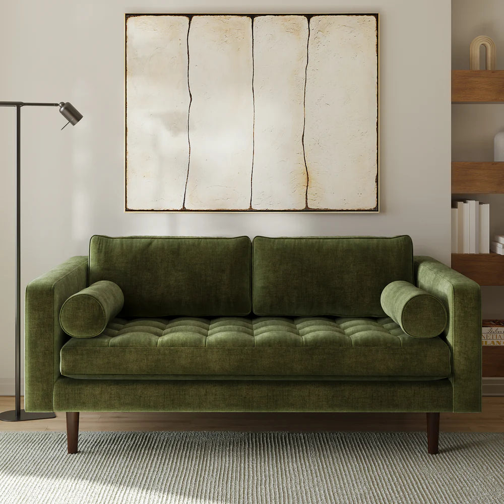 Napa 72" Velvet Apartment Sofa – Modern Compact Upholstered Sofa with Plush Seating