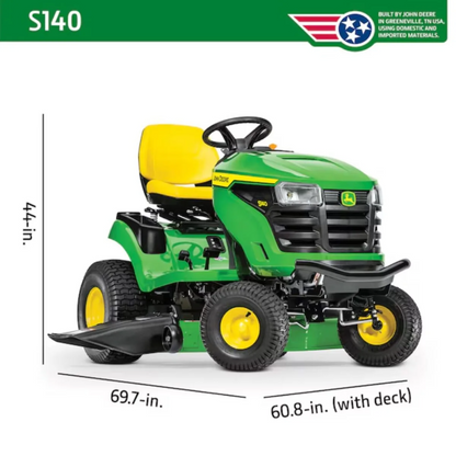 John Deere S140 48-in 22 HP V-Twin Gas Lawn Tractor