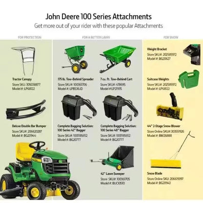 John Deere S100 42-in 17.5 -HP Single cylinder Gas Lawn tractor